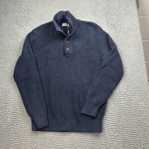 Neiman Marcus Organic Cotton Blue Pullover Sweater Knit Size Large